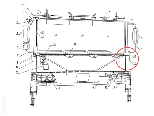 RDGDX LOWER BRACKET OF LEFT REARVIEW MIRROR