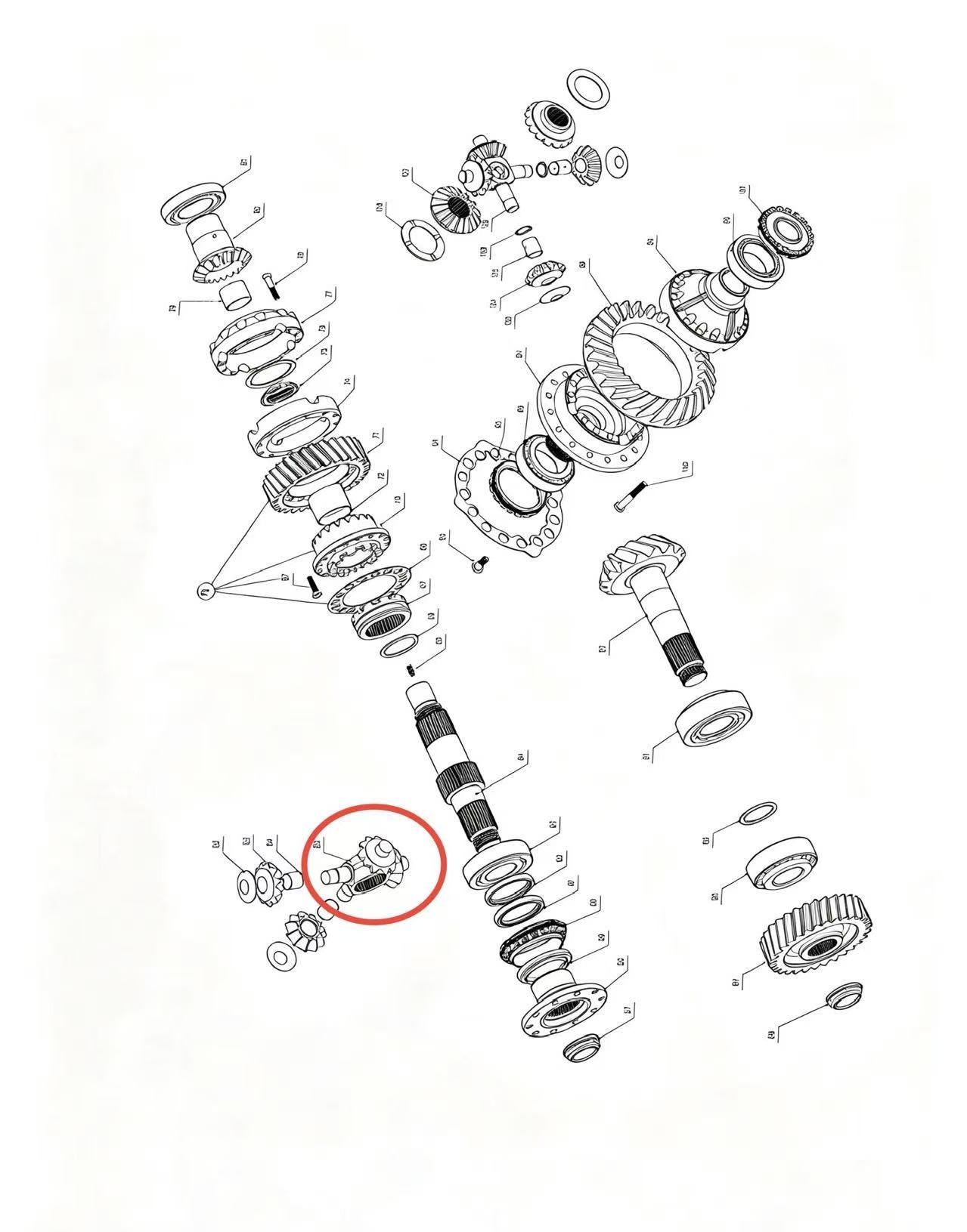 A2504069 ZOOMLION BRAND SPECIAL CHASSIS FOR TRUCK CRANE-MIDDLE AXLE MAIN REDUCER ASSEMBLY‑SPIDER