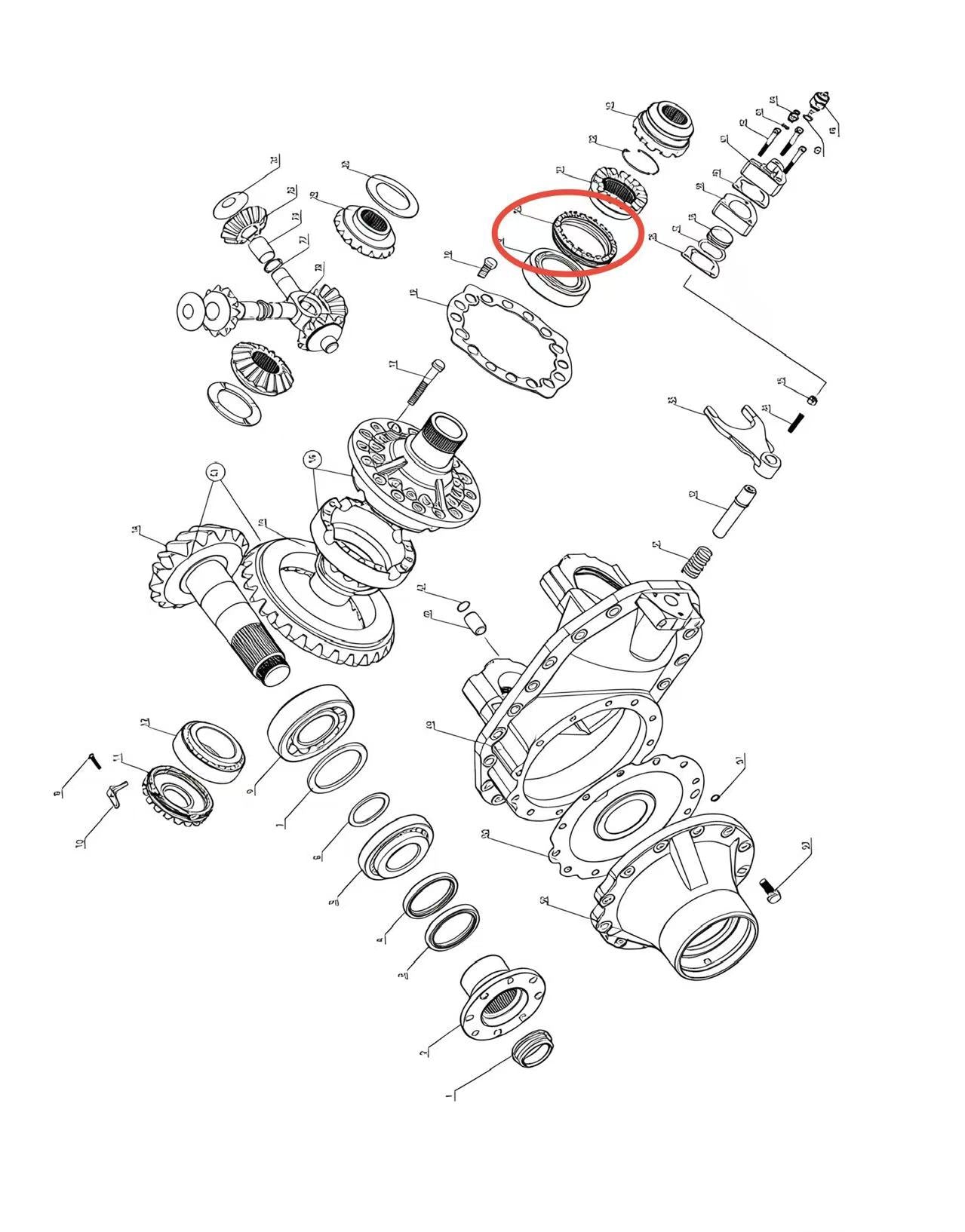 A2302083   ZOOMLION BRAND SPECIAL CHASSIS FOR TRUCK CRANE-LEFT SCREW COLLAR