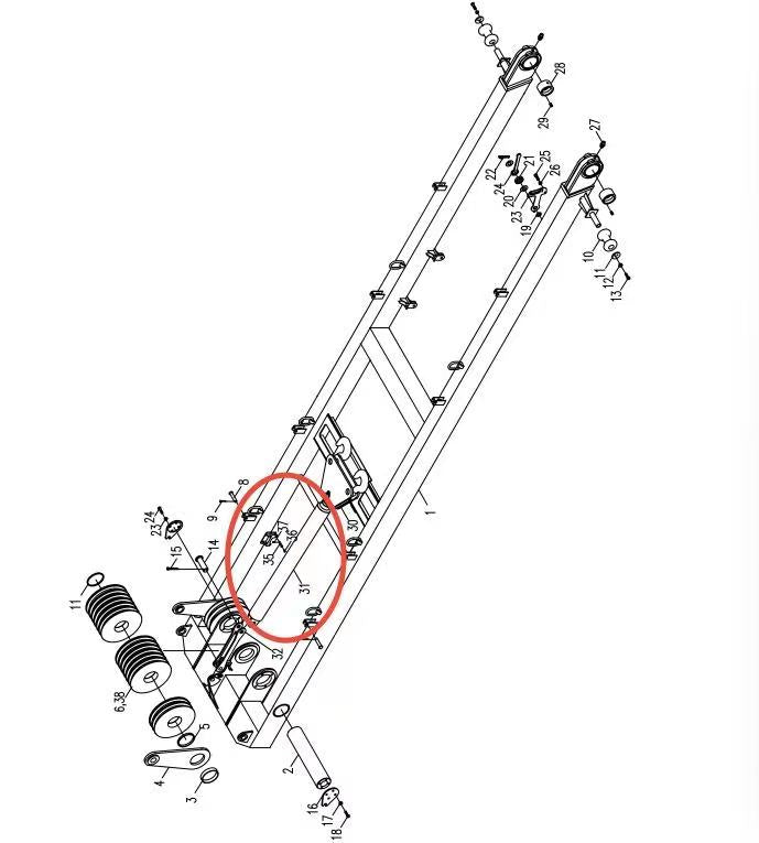 1010200143 ZOOMLION QUY500W CRAWLER CRANE -ROTATING PLATFORM SYSTEM-MAST ASSEMBLY-SELF-LOADING CYLINDER