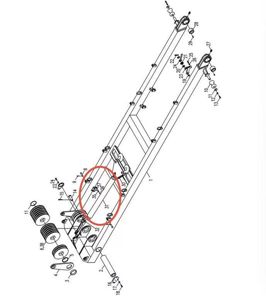1010200143 ZOOMLION QUY500W CRAWLER CRANE -ROTATING PLATFORM SYSTEM-MAST ASSEMBLY-SELF-LOADING CYLINDER