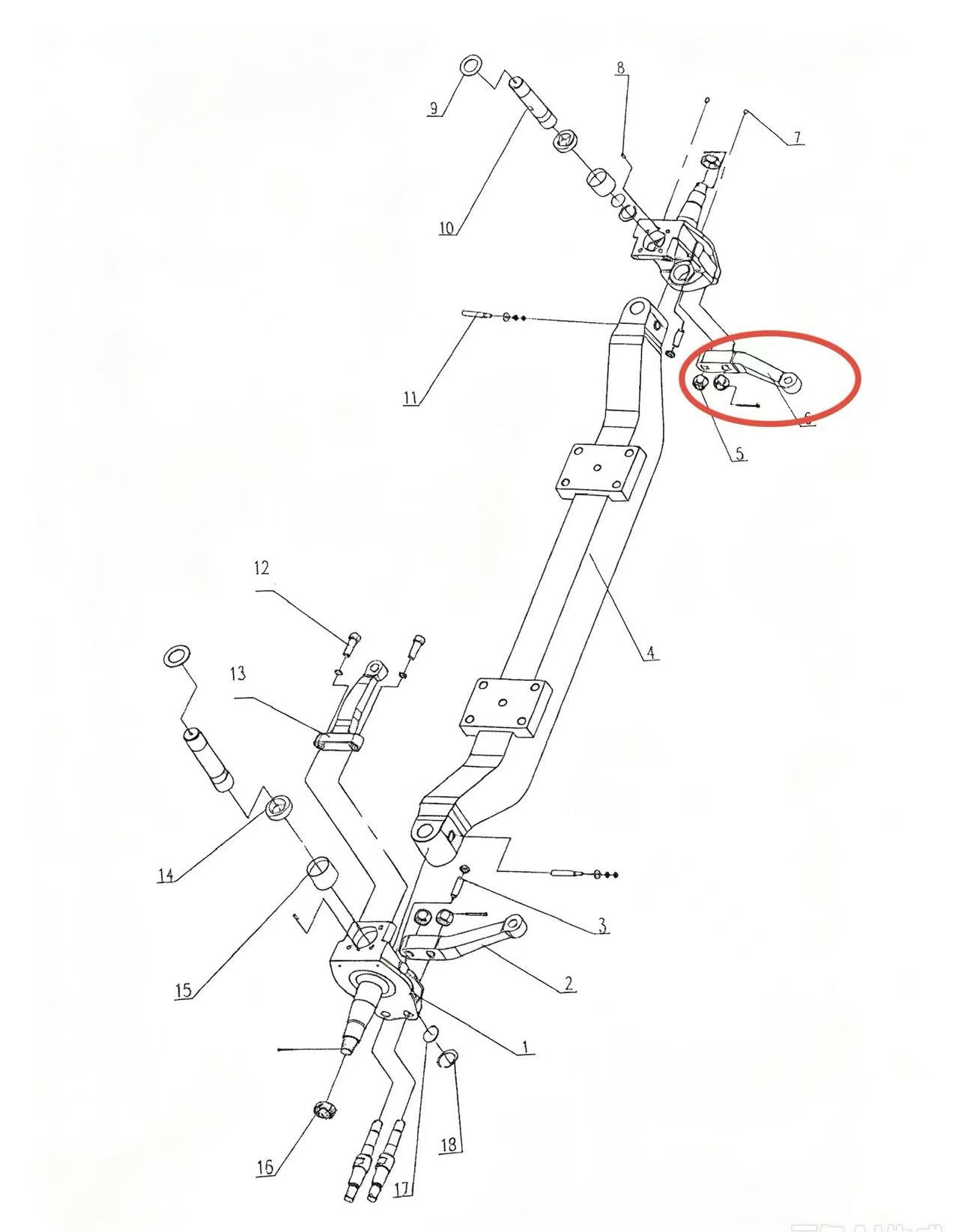 L3001042X07D ZOOMLION BRAND SPECIAL CHASSIS FOR TRUCK CRANE-BRAKE ASSEMBLY-RIGHT STEERING KNUCKLE ARM