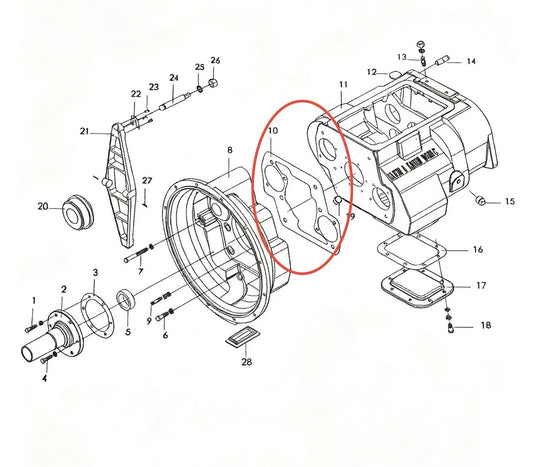 20822 ZOOMLION BRAND SPECIAL CHASSIS FOR TRUCK CRANE-DOUBLE-CLUTCH HOUSING GASKET