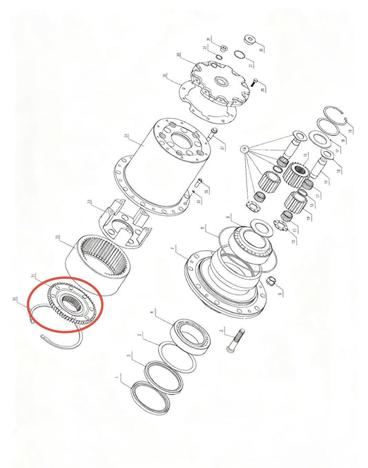 A2305042 ZOOMLION BRAND SPECIAL CHASSIS FOR TRUCK CRANE-WHEEL SIDE REDUCER ASSEMBLY-GEAR RING TRAY
