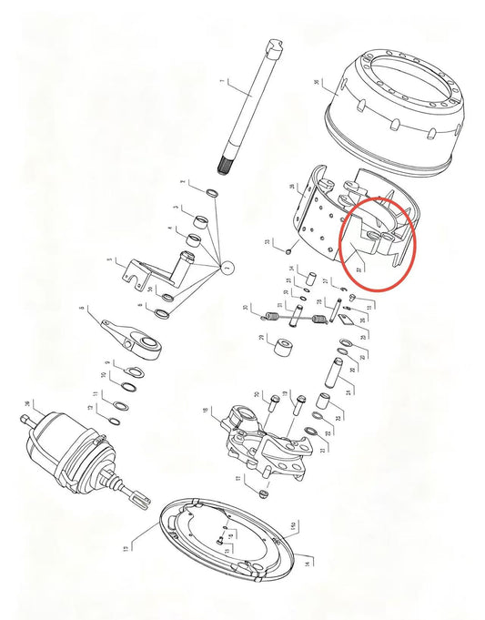 3501060A ZOOMLION BRAND SPECIAL CHASSIS FOR TRUCK CRANE-BRAKE ASSEMBLY-BRAKE SHOE