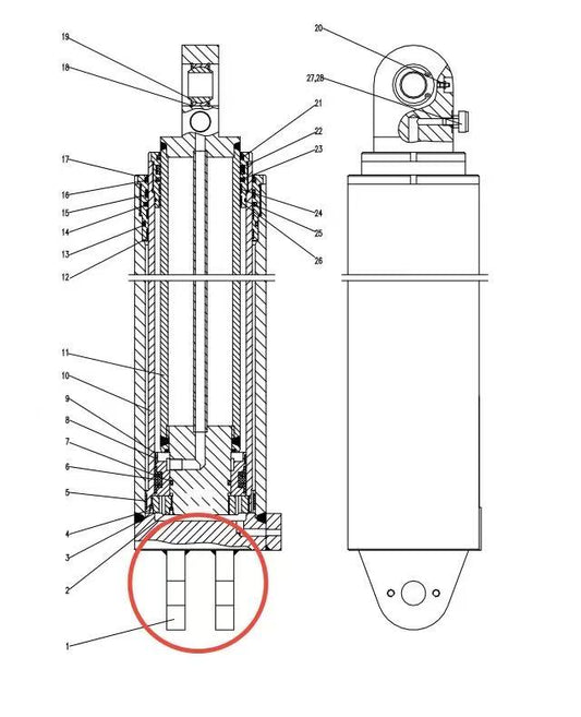 1360-190020-0000R ZOOMLION QUY500W CRAWLER CRANE -ROTATING PLATFORM SYSTEM-CYLINDER BODY