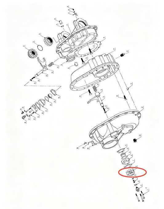 A2504087 ZOOMLION BRAND SPECIAL CHASSIS FOR TRUCK CRANE-MIDDLE AXLE MAIN REDUCER ASSEMBLY-COVER