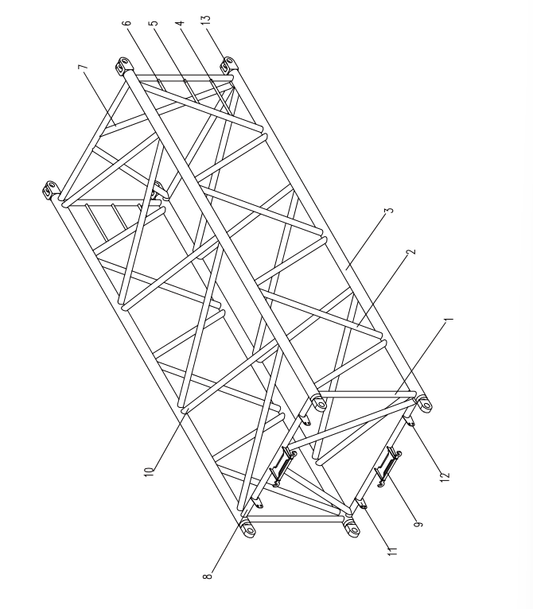 D00662006600600000Z ZOOMLION  QUY500W CRAWLER CRANE -BOOM SYSTEM‑TOP SECTION OF TOWER BOOM-6‑METER TOWER BOOM SECTION