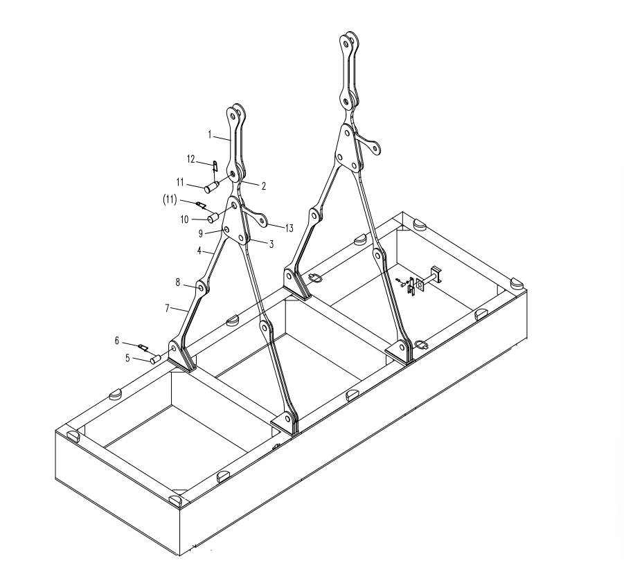 D00662003300600000Z ZOOMLION QUY500W CRAWLER CRANE -ROTATING PLATFORM SYSTEM-COUNTERWEIGHT PULL PLATE