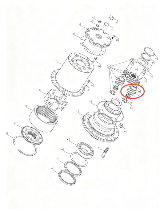 A2305013 ZOOMLION BRAND SPECIAL CHASSIS FOR TRUCK CRANE-WHEEL SIDE REDUCER ASSEMBLY-PLANETARY GEAR