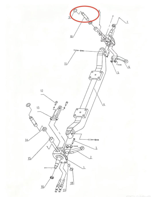 L3001021X07D ZOOMLION BRAND SPECIAL CHASSIS FOR TRUCK CRANE-BRAKE ASSEMBLY-MAIN PIN OF STEERING KNUCKLE