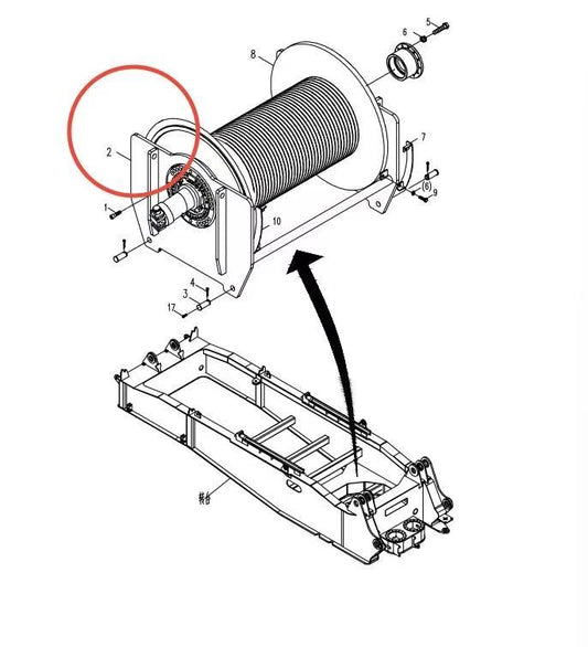00662003500210000 ZOOMLION QUY500W CRAWLER CRANE -LIFTING MECHANISM-SUPPORT BRACKET