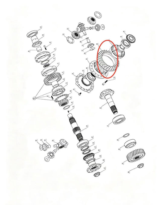 A2504101XB ZOOMLION BRAND SPECIAL CHASSIS FOR TRUCK CRANE-MIDDLE AXLE MAIN REDUCER ASSEMBLY-MAIN DRIVE DRIVEN GEAR