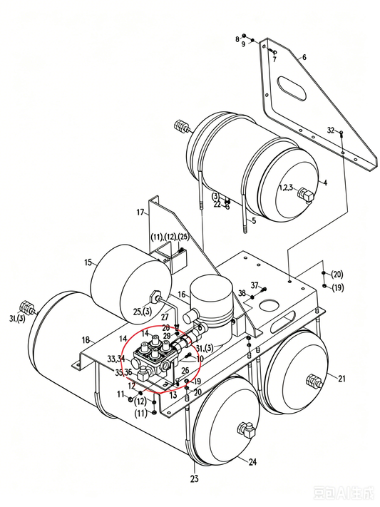 1070500126  FOUR CIRCUIT PROTECTION VALVE