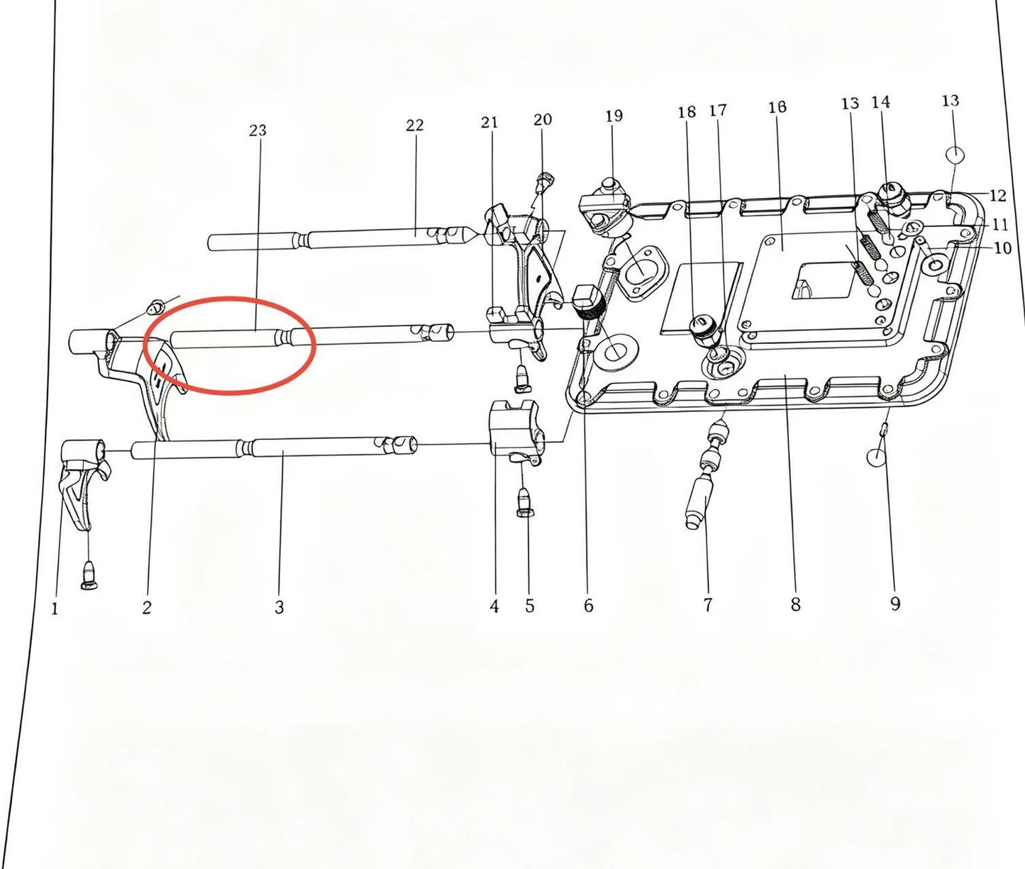 JS130T-1702065B-1 ZOOMLION BRAND SPECIAL CHASSIS FOR TRUCK CRANE-THE 1ST AND 2ND GEAR FORK SPINDLE
