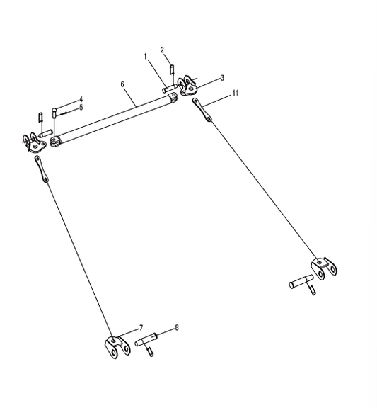 D00662015400600000Z ZOOMLION QUY500W CRAWLER CRANE-BOOM SYSTEM-STANDARD BOOM TIE PLATE GUY ROPE ASSEMBLY