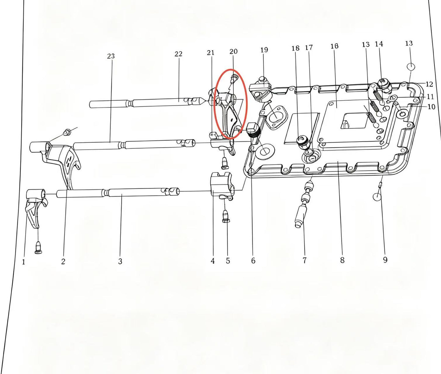 T115-1702020 ZOOMLION BRAND SPECIAL CHASSIS FOR TRUCK CRANE-LOWER REVERSING FORK ASSY
