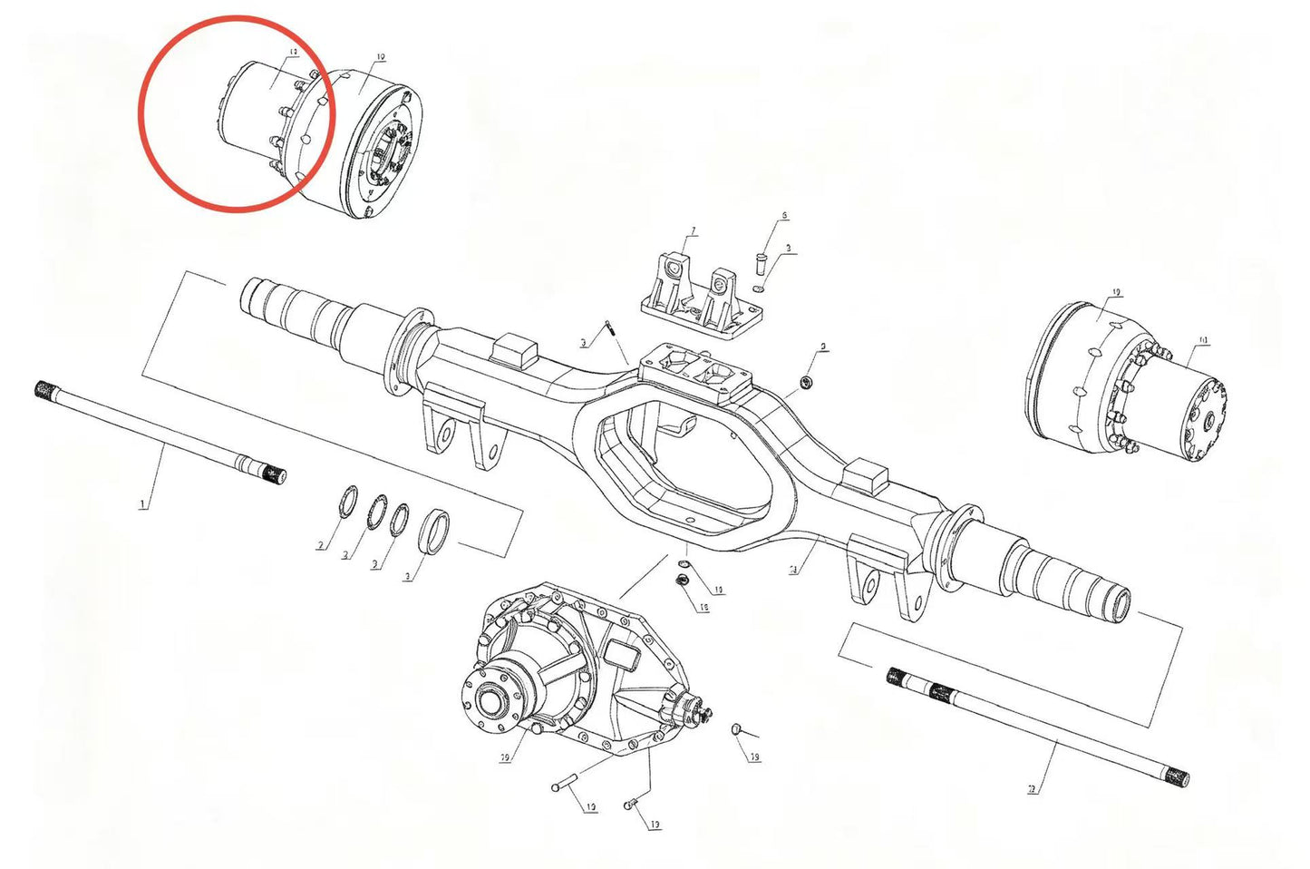 A2406A ZOOMLION BRAND SPECIAL CHASSIS FOR TRUCK CRANE-WHEEL REDUCER ASSEMBLY