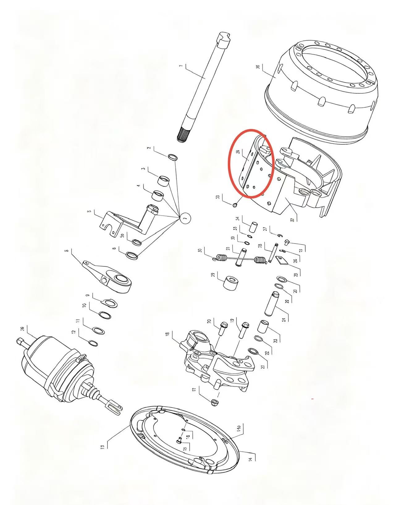 3501041A ZOOMLION BRAND SPECIAL CHASSIS FOR TRUCK CRANE-BRAKE ASSEMBLY-BRAKE LINING