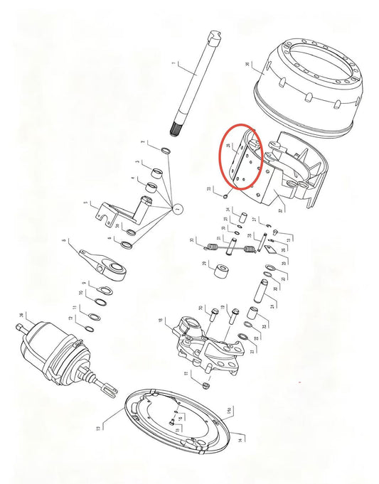 3501041A ZOOMLION BRAND SPECIAL CHASSIS FOR TRUCK CRANE-BRAKE ASSEMBLY-BRAKE LINING