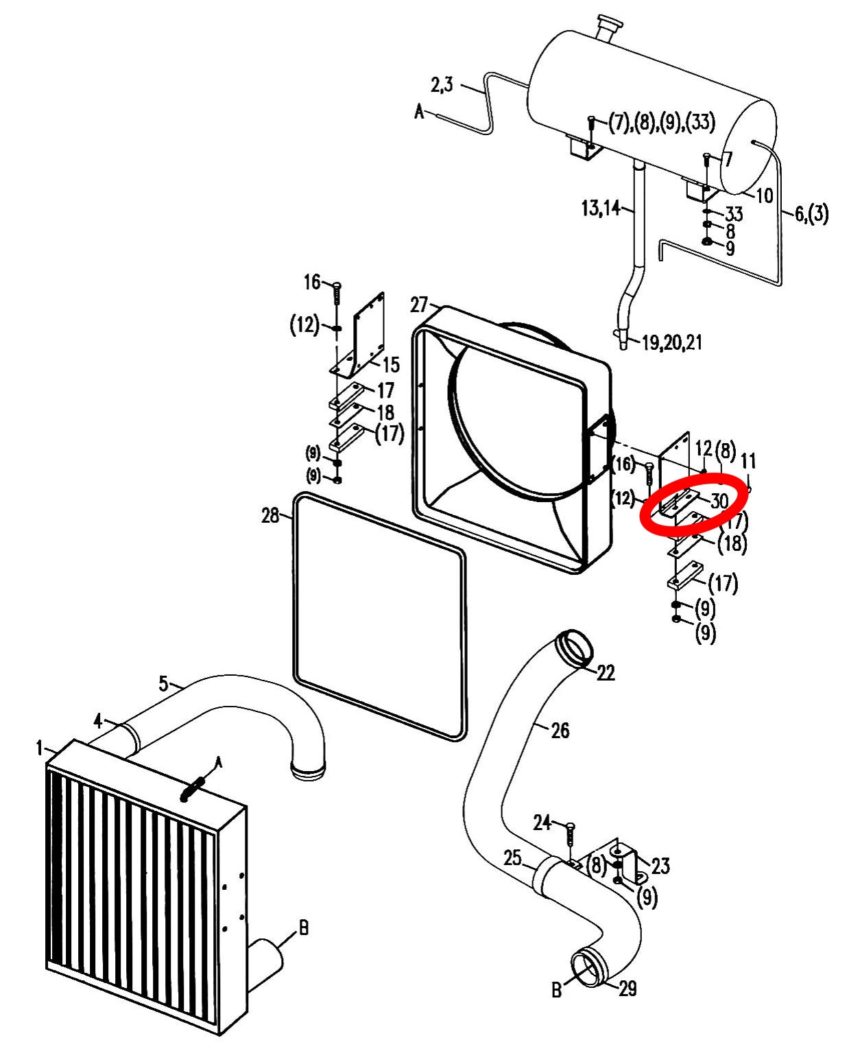 00671441330001031 HIGH QUALITY RADIATOR LEFT BRACKET