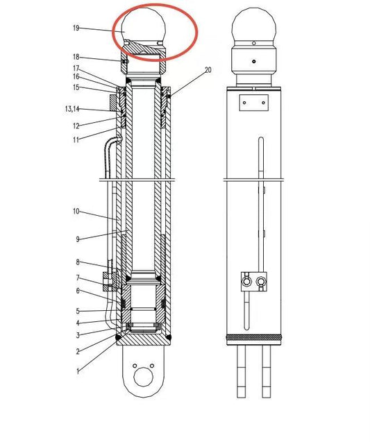 YG4200-310082-1010 ZOOMLION QUY500W CRAWLER CRANE -ROTATING PLATFORM SYSTEM-BALL JOINT SEAT