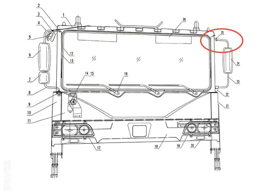 JZL1/53-04050 LEFT SUN VISOR