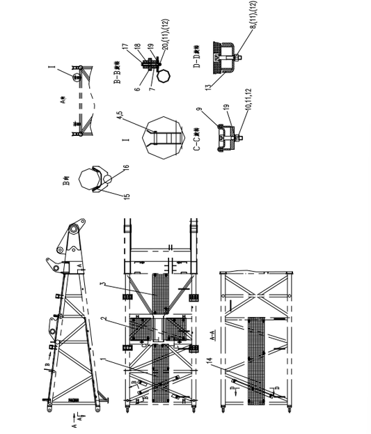 D00662008101200000Z ZOOMLION  QUY500W CRAWLER CRANE -BOOM SYSTEM-TOP SECTION ARM ACCESSORIES INSTALLATION