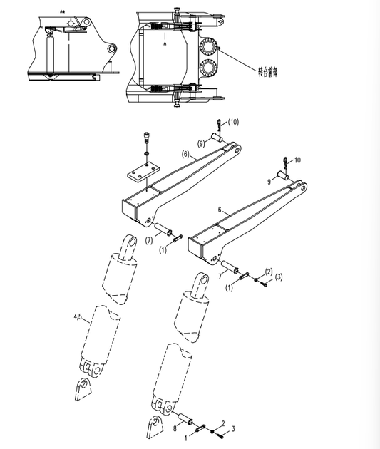D00662001900000000Z ZOOMLION QUY500W CRAWLER CRANE -ROTATING PLATFORM SYSTEM-MAST JACKING MECHANISM ASSEMBLY