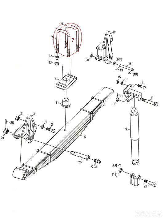 00670402900201010  FRONT LEAF SPRING SADDLE BOLT