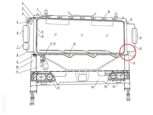 JZL1 SUPPORT ROD OF LEFT REARVIEW MIRROR