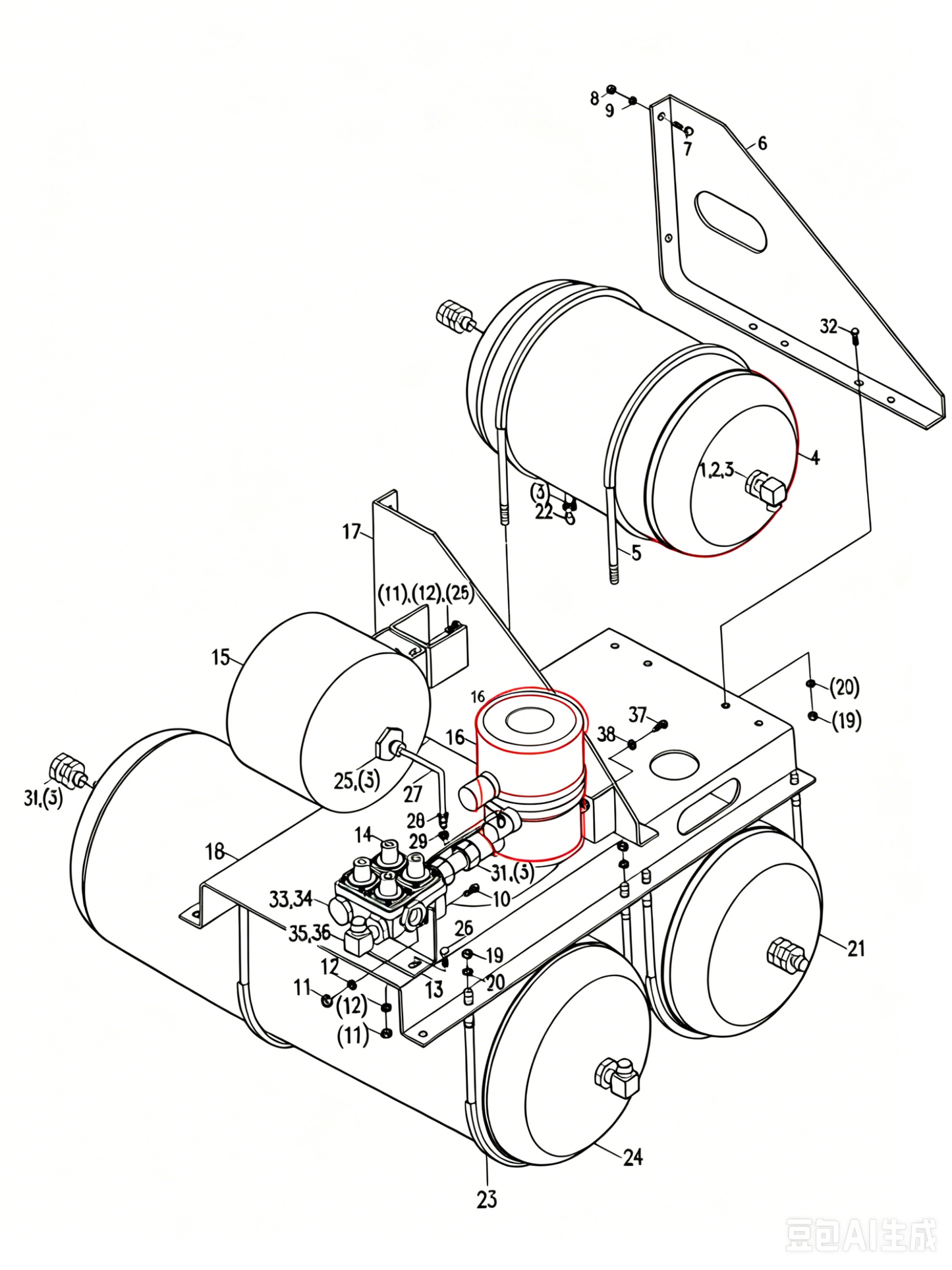 1070600002   AIR DRYER (WITH PRESSURE REGULATING VALVE)