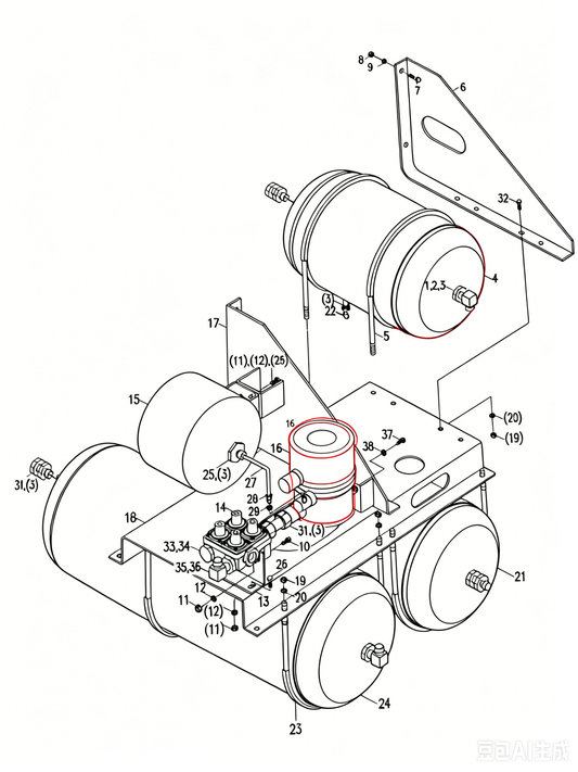 1070600002   AIR DRYER (WITH PRESSURE REGULATING VALVE)