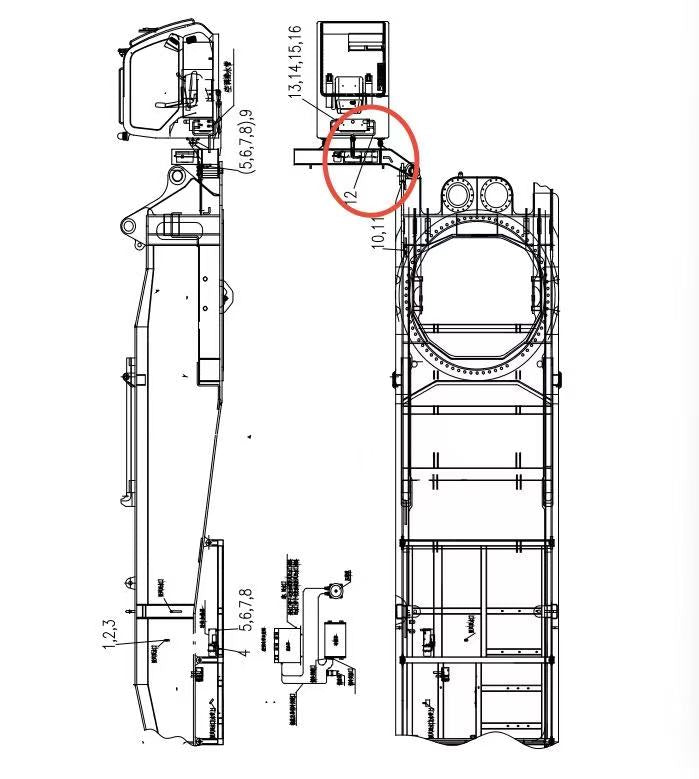1130100159 ZOOMLION QUY500W CRAWLER CRANE -ROTATING PLATFORM SYSTEM-AIR CONDITIONING UNIT-HEATING AND COOLING UNIT