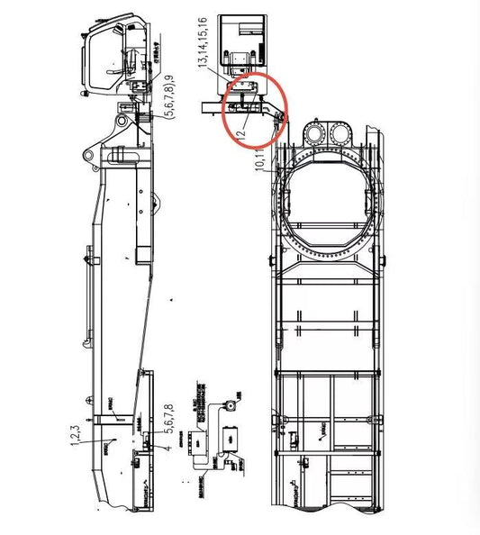 1130100159 ZOOMLION QUY500W CRAWLER CRANE -ROTATING PLATFORM SYSTEM-AIR CONDITIONING UNIT-HEATING AND COOLING UNIT
