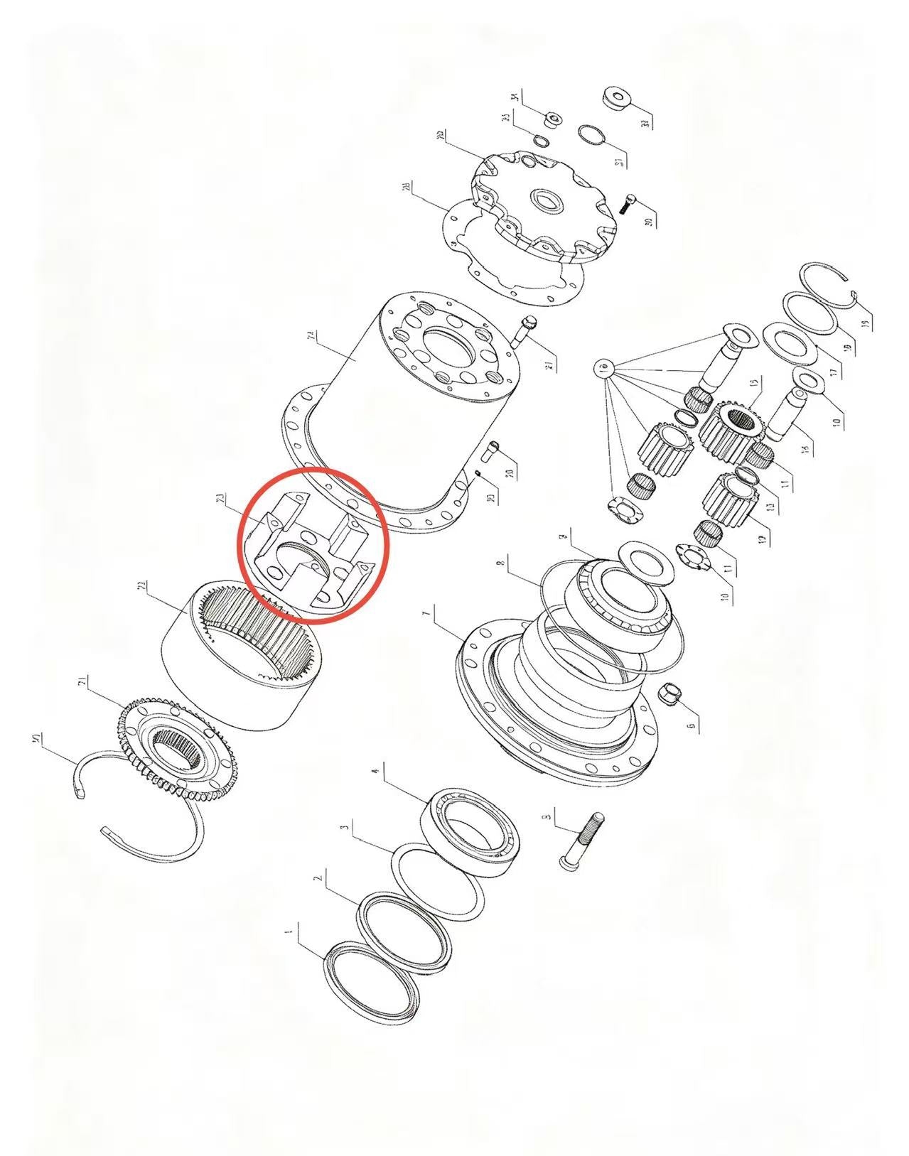 A2305011 ZOOMLION BRAND SPECIAL CHASSIS FOR TRUCK CRANE-WHEEL SIDE REDUCER ASSEMBLY-PLANETARY CARRIER