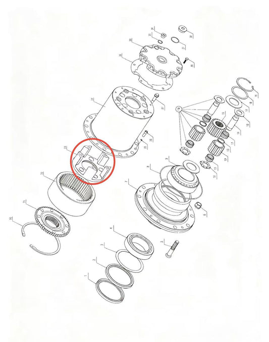 A2305011 ZOOMLION BRAND SPECIAL CHASSIS FOR TRUCK CRANE-WHEEL SIDE REDUCER ASSEMBLY-PLANETARY CARRIER