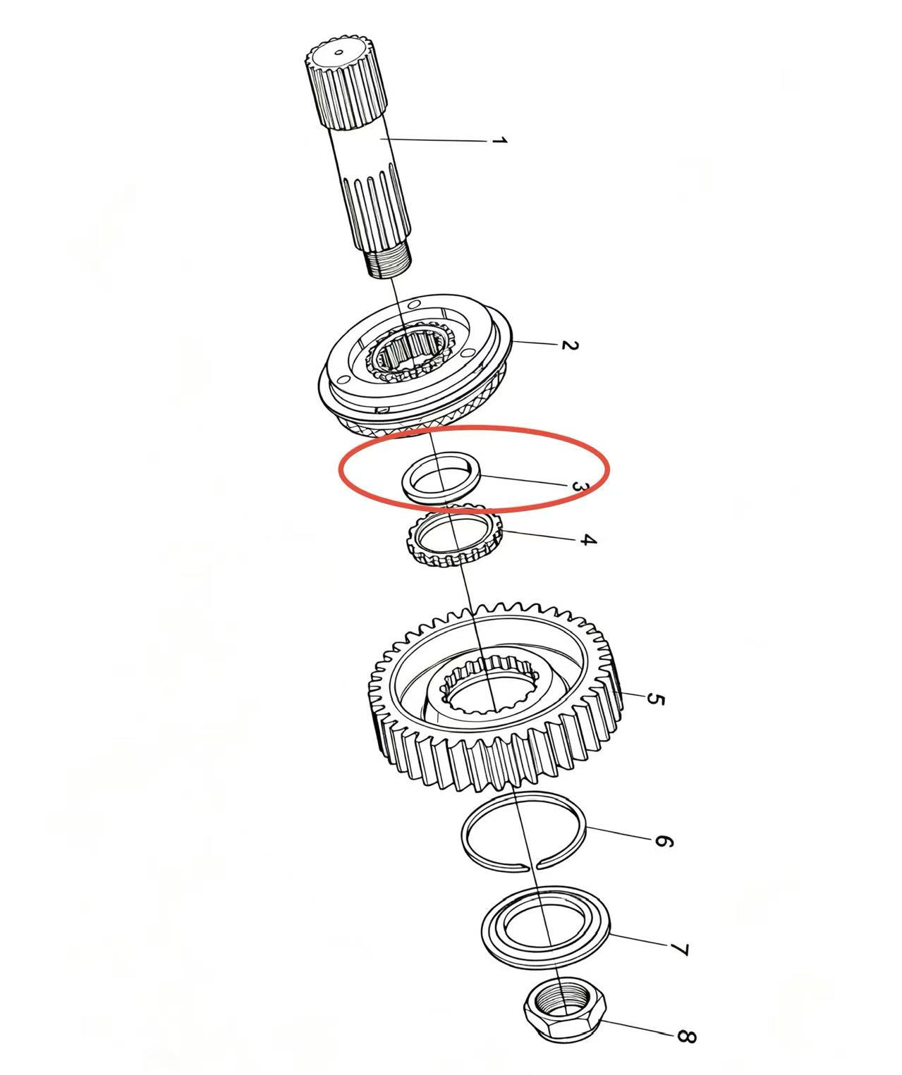 14332 ZOOMLION BRAND SPECIAL CHASSIS FOR TRUCK CRANE-MAIN SHAFT WASHER OF AUXILIARY GEARBOX