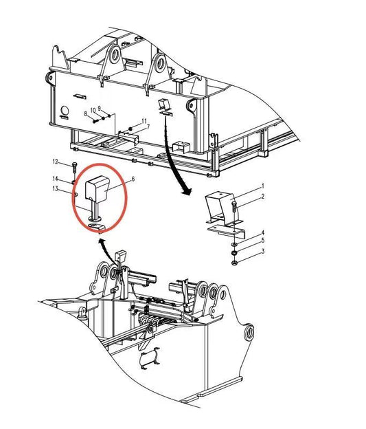 00663006320620000 ZOOMLION QUY500W CRAWLER CRANE -ROTATING PLATFORM SYSTEM-CAMERA BRACKET