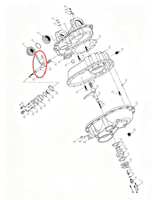 A2302111 ZOOMLION BRAND SPECIAL CHASSIS FOR TRUCK CRANE-MIDDLE AXLE MAIN REDUCER ASSEMBLY-SHIFTINGFORK
