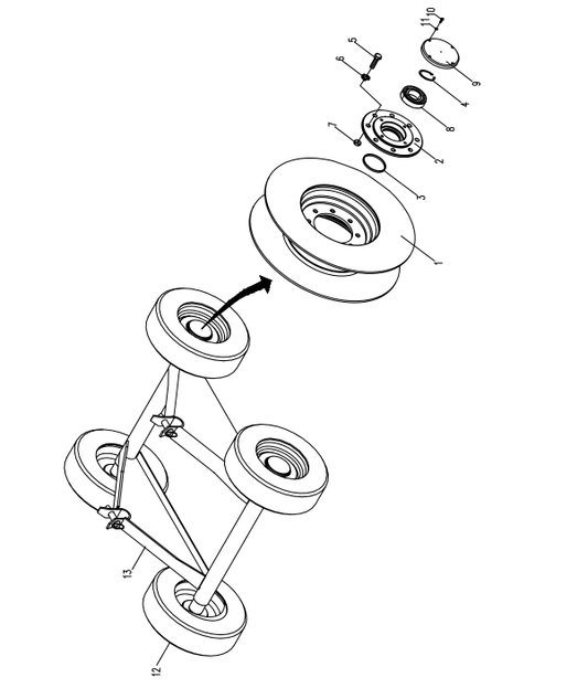 D00663606600800000Z ZOOMLION  QUY500W CRAWLER CRANE -BOOM SYSTEM‑TOP SECTION OF TOWER BOOM-TIRE LIFT AND LOWER