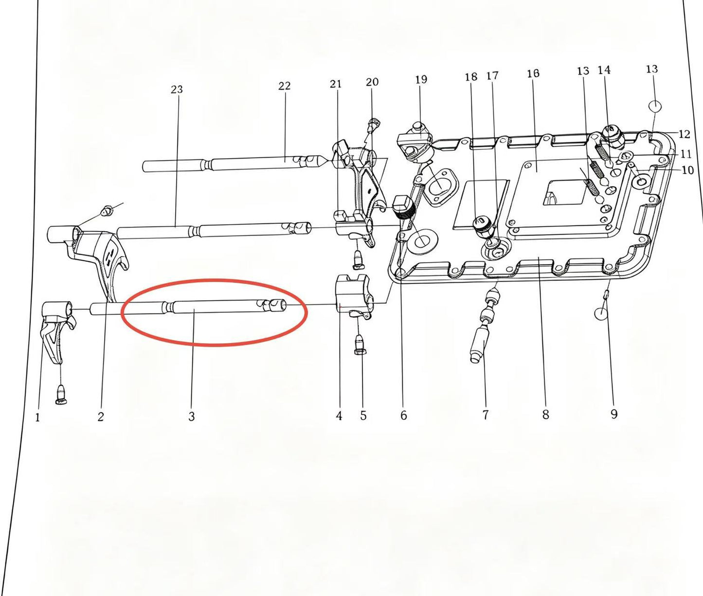 16134 ZOOMLION BRAND SPECIAL CHASSIS FOR TRUCK CRANE-FORK OF THE 1ST AND 2ND GEAR（副本）