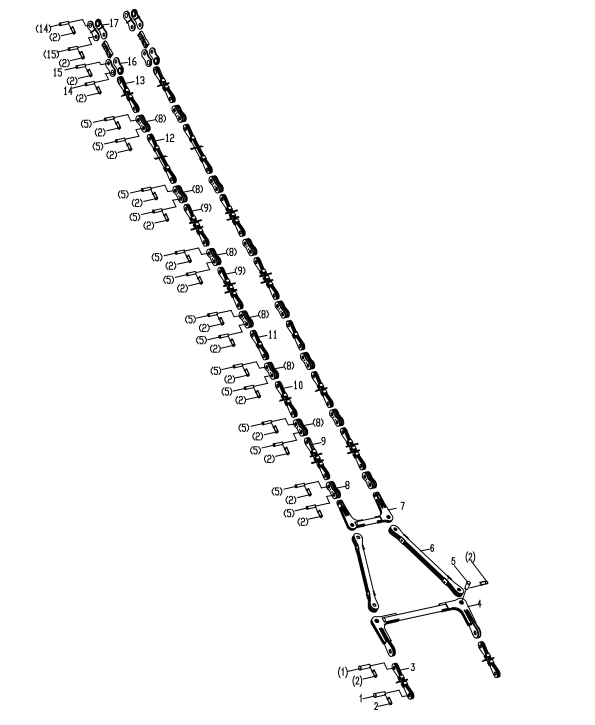 D00662005402000000Z ZOOMLION  QUY500W CRAWLER CRANE -BOOM SYSTEM-TOWER JIB FRONT TENSION PLATE