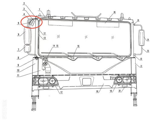 PW21A/82--02074 CLIP-REARVIEW MIRROR