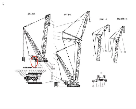 D00662010001000000Z ZOOMLION 500 TON CRAWLER CRANE | QUY500W WIND POWER CRAWLER CRANE-ENGINE HOOD INSTALLATION ASSEMBLY