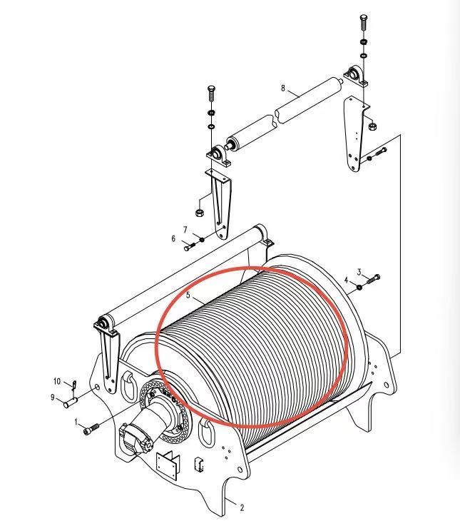 1030200474 ZOOMLION QUY500W CRAWLER CRANE -LUFFING MECHANISM-SUPERLIFT WINCH REDUCER + MOTOR + SENSOR