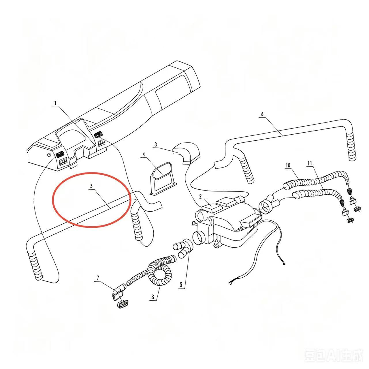 JZL1 LEFT AIR DUCT FOR BLOWING MACHINE