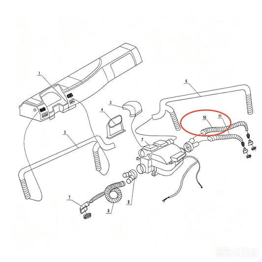 JZL1 ZOOMLION BRAND SPECIAL CHASSIS FOR TRUCK CRANE-RIGHT AIR PIPE FOR BLOWING FOOT I