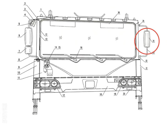 RDGDX UPPER BRACKET OF LEFT REARVIEW MIRROR