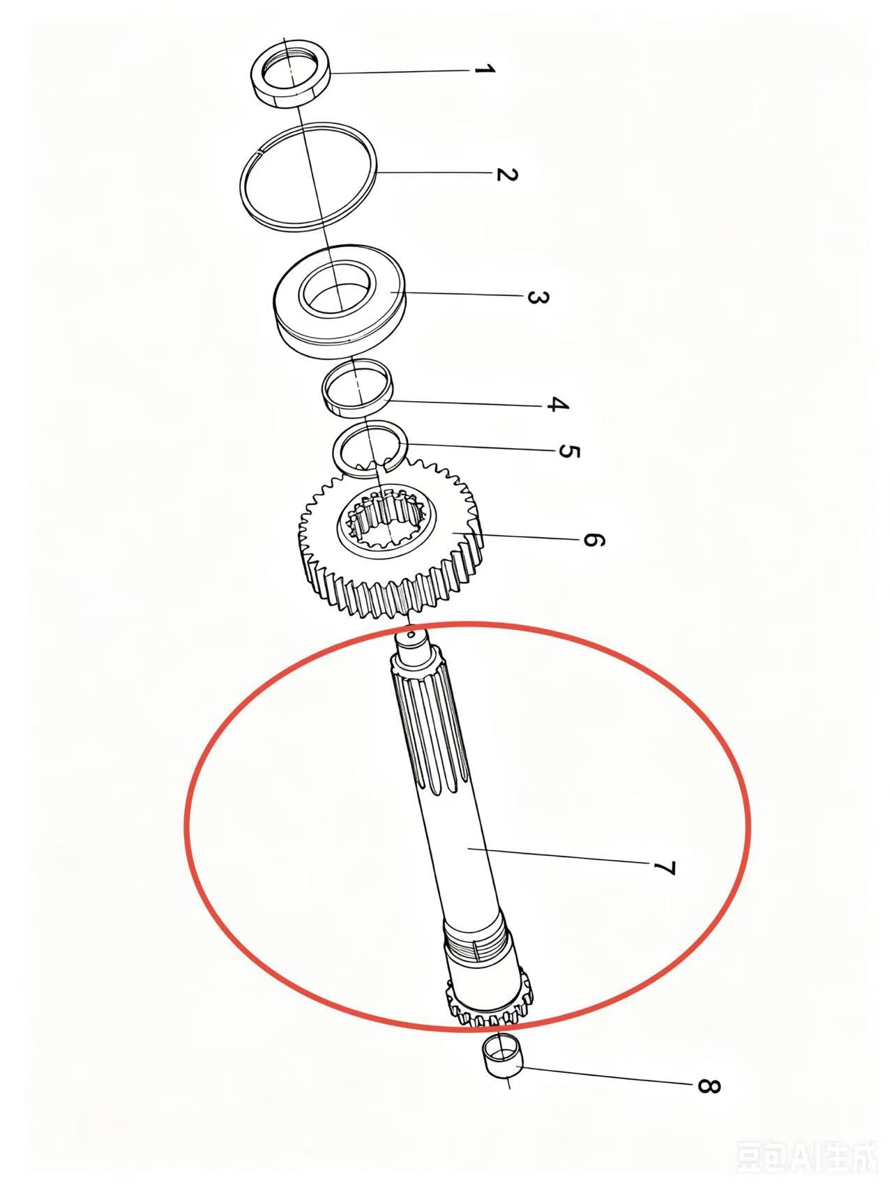 19694  ZOOMLION BRAND SPECIAL CHASSIS FOR TRUCK CRANE-THE 1ST SHAFT